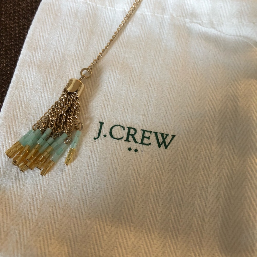 J Crew layered drop gold necklace